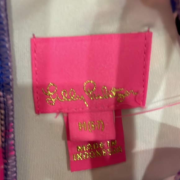 Lilly Pulitzer Girls Caesara Dress size M (6-7) & XL Iris Blue Wild Within NWT - Picture 5 of 11